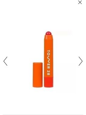 Tower 28 Lip Oil Stick in Bright Red with Orange Accents